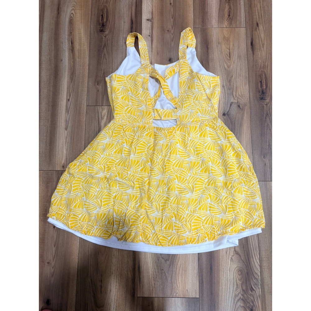 Blu Pepper Sundress Yellow Women's Large Lined Fit Flare - Picture 4 of 6